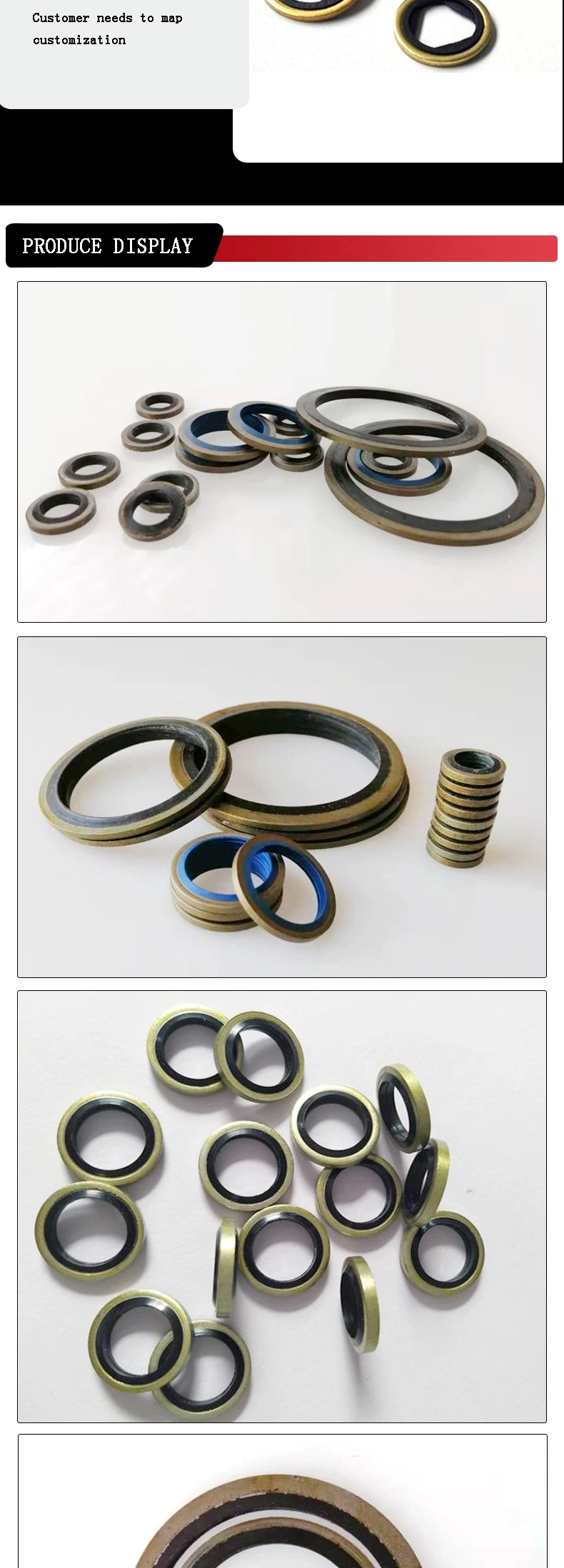 OEM Seal M12 Acero de Carbono Nitrílico de Borracha de Gasket Bonded 2